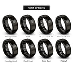 font options for inside engraving on black neural network nodes rings