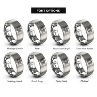 font options for inside engraving on gray neural network nodes rings