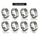 font options for inside engraving on silver neuron cell rings