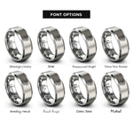 font options for inside engraving on grey neuron cell rings