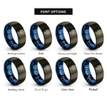 font options for inside engraving on gunmetal & blue neuron cell rings