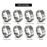 font options for inside engraving on silver neuron symbol rings