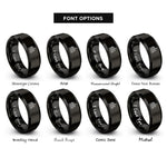font options for inside engraving on black neuschwanstein castle rings