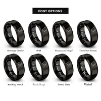 font options for inside engraving on black new brunswick rings