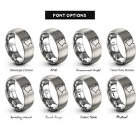 font options for inside engraving on gray new brunswick rings