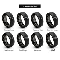 font options for inside engraving on black new jersey rings