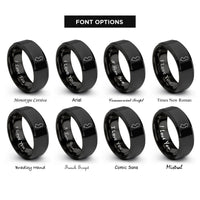 font options for inside engraving on black new jersey rings