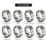 font options for inside engraving on grey new jersey rings