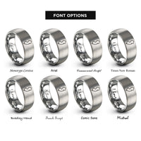 font options for inside engraving on grey new jersey rings