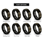font options for inside engraving on gunmetal & black new jersey rings