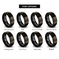 font options for inside engraving on gunmetal & black new jersey rings