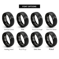 font options for inside engraving on black new moon rings