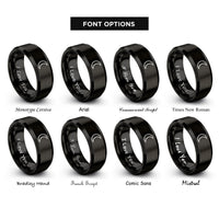 font options for inside engraving on black new moon rings