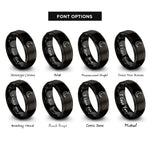 font options for inside engraving on black new moon rings