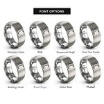 font options for inside engraving on gray new moon rings