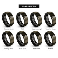 font options for inside engraving on gunmetal & black new moon rings