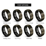 font options for inside engraving on gunmetal & black new moon rings