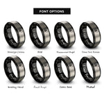 font options for inside engraving on black & grey new south wales rings