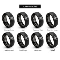 font options for inside engraving on black new south wales rings