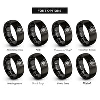 font options for inside engraving on black new south wales rings