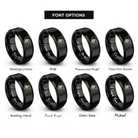 font options for inside engraving on black new south wales rings