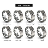 font options for inside engraving on grey new south wales rings