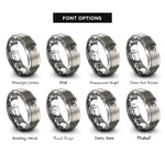 font options for inside engraving on silver new south wales rings
