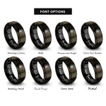 font options for inside engraving on gunmetal & black new south wales rings