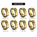 font options for inside engraving on black & gold new york rings