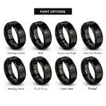 font options for inside engraving on black new york rings