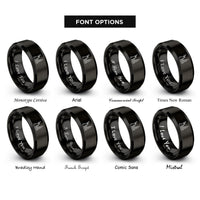 font options for inside engraving on black new york rings