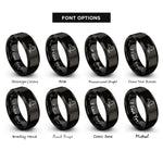 font options for inside engraving on black new york rings