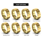 font options for inside engraving on gold new york rings