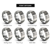 font options for inside engraving on gray new york rings