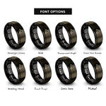 font options for inside engraving on gunmetal & black new york rings