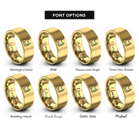 font options for inside engraving on gold new york heart rings