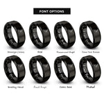 font options for inside engraving on black new zealand rings
