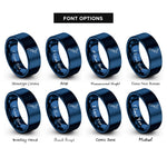font options for inside engraving on blue new zealand rings