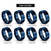 font options for inside engraving on blue new zealand rings