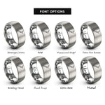 font options for inside engraving on gray new zealand rings