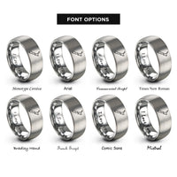 font options for inside engraving on gray new zealand rings