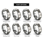 font options for inside engraving on gray new zealand rings
