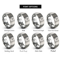 font options for inside engraving on gray new zealand rings