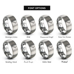 font options for inside engraving on gray new zealand rings