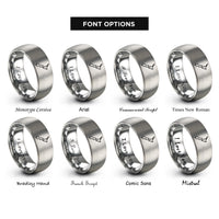 font options for inside engraving on gray new zealand rings