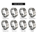 font options for inside engraving on grey newfoundland labrador rings