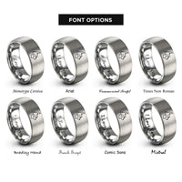 font options for inside engraving on grey newfoundland labrador rings