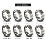 font options for inside engraving on gray newfoundland labrador rings