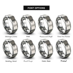 font options for inside engraving on grey newfoundland labrador rings