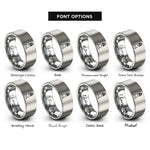 font options for inside engraving on gray newport lighthouse rings